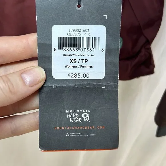 Mountain Hardwear Women's XS Barnsie Winter Ski Snow Jacket NEW Maroon MRSP $285 - Picture 3 of 16